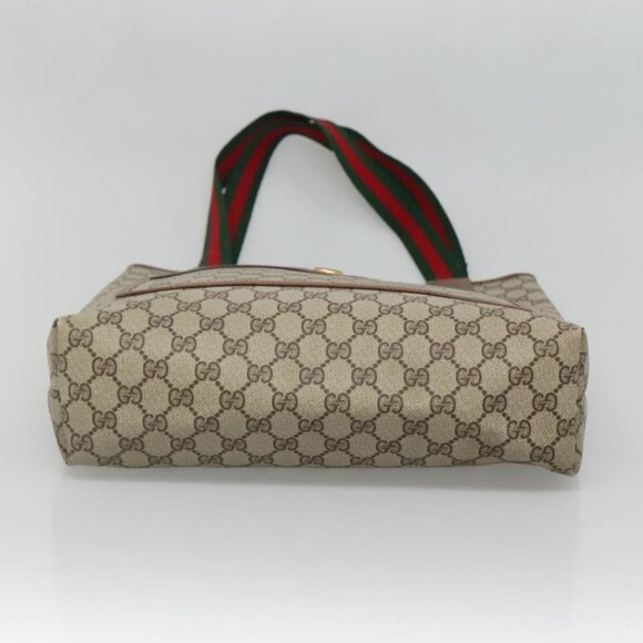 GUCCI GG Supreme Web Sherry Line Tote Bag PVC Beige Red 39 02 003 Auth - Picture 6 of 16